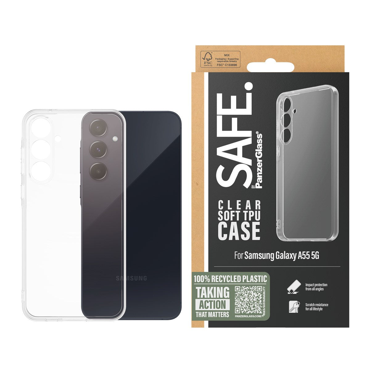SAFE. by PanzerGlass® TPU Case Samsung Galaxy A55 5G | Transparent