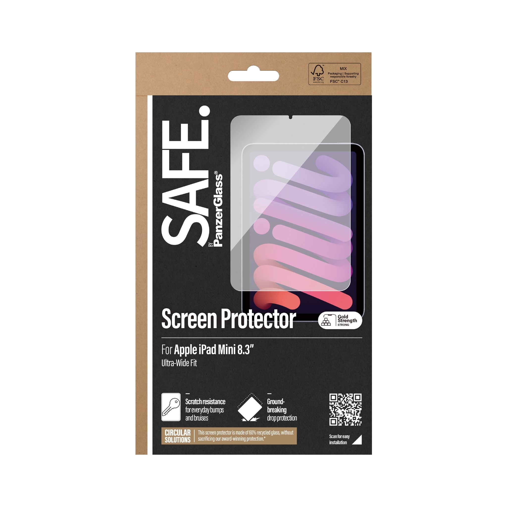 SAFE. by PanzerGlass® Skærmbeskyttelse iPad Mini 8.3'' (2021, 2024) | Ultra-Wide Fit