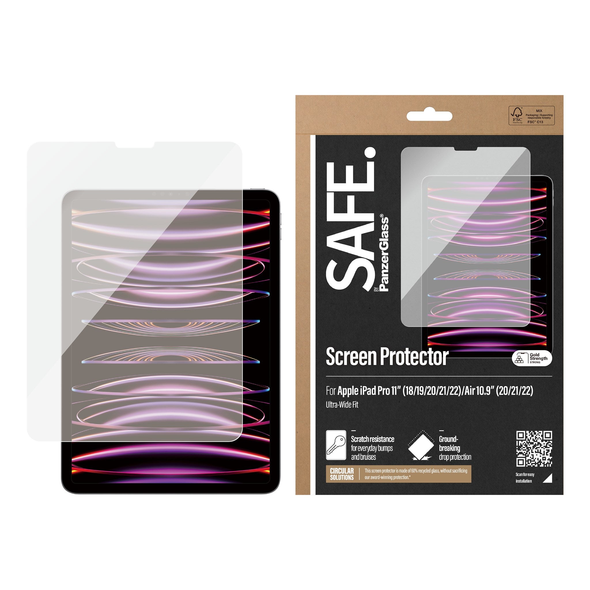SAFE. by PanzerGlass® Skærmbeskyttelse iPad Pro 11'' (2018-2022) | Air10.9 (2020-2022) | Ultra-Wide Fit