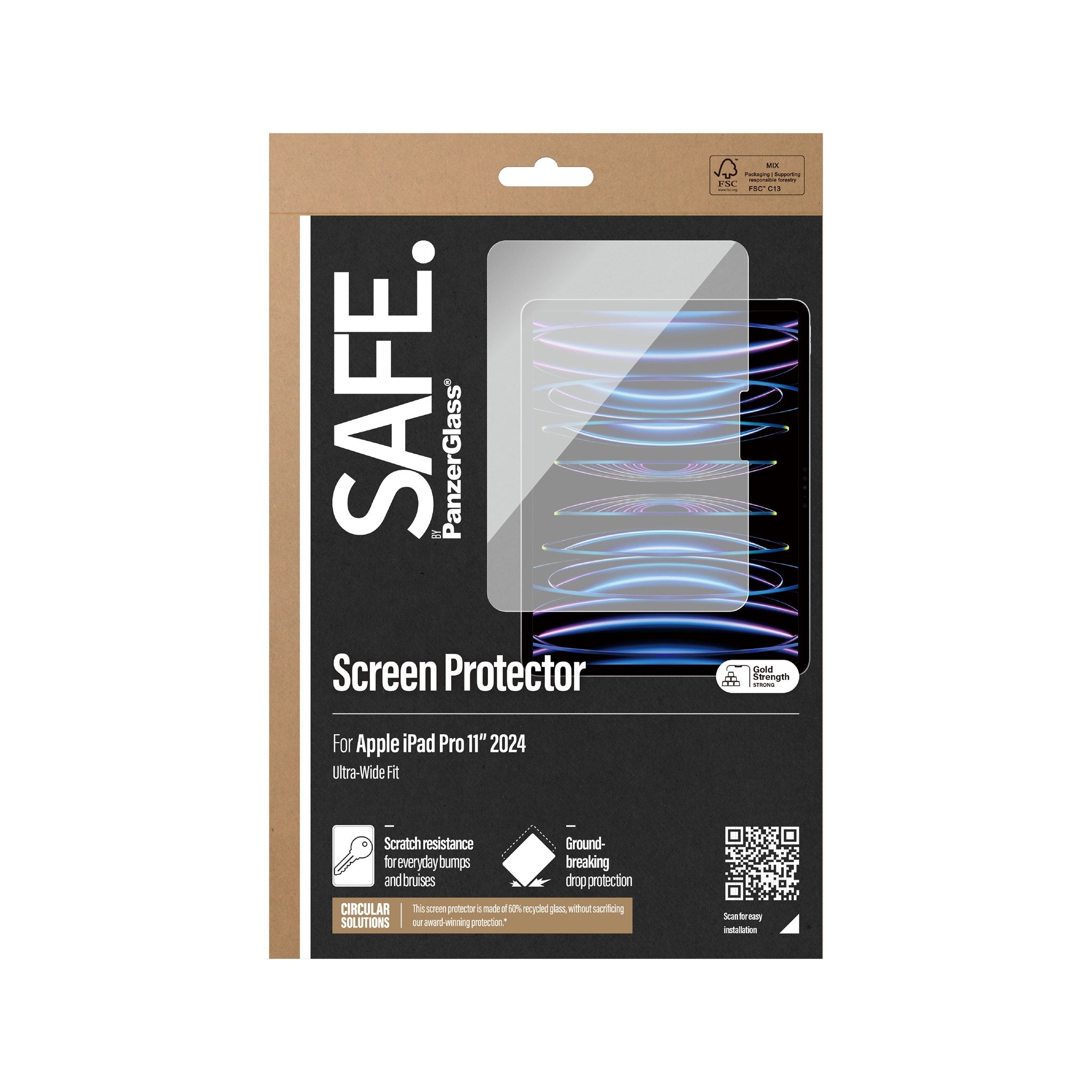 SAFE. by PanzerGlass® Skærmbeskyttelse iPad Pro 11'' (2024-2025) | Ultra-Wide Fit