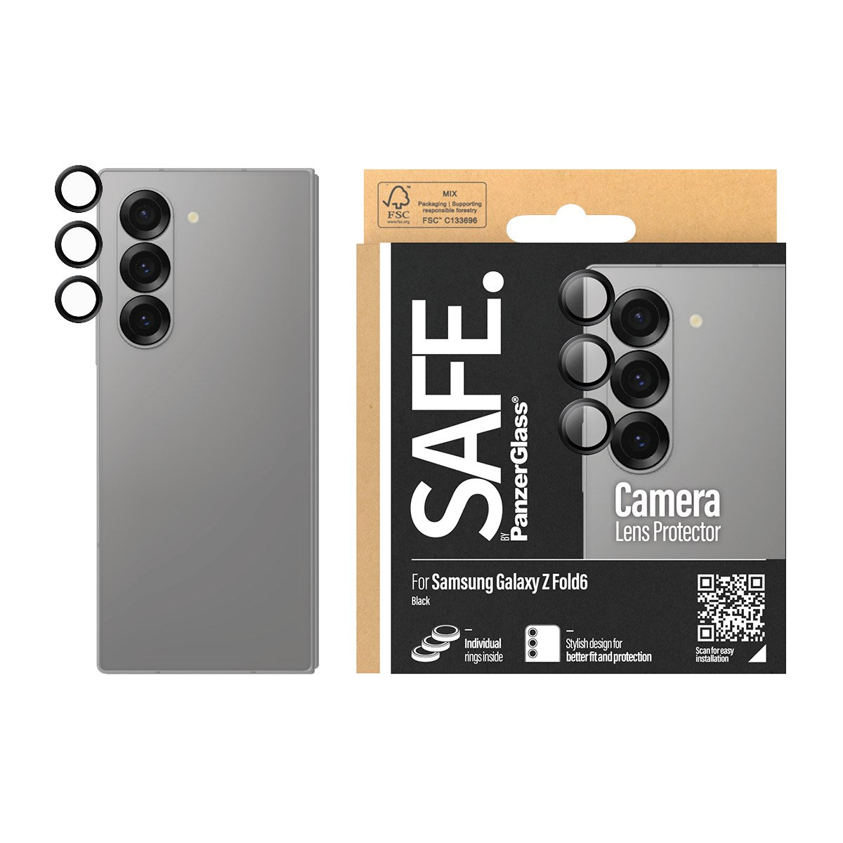 SAFE. by PanzerGlass® Kameralinsebeskytter Sort Samsung Galaxy Z Fold6