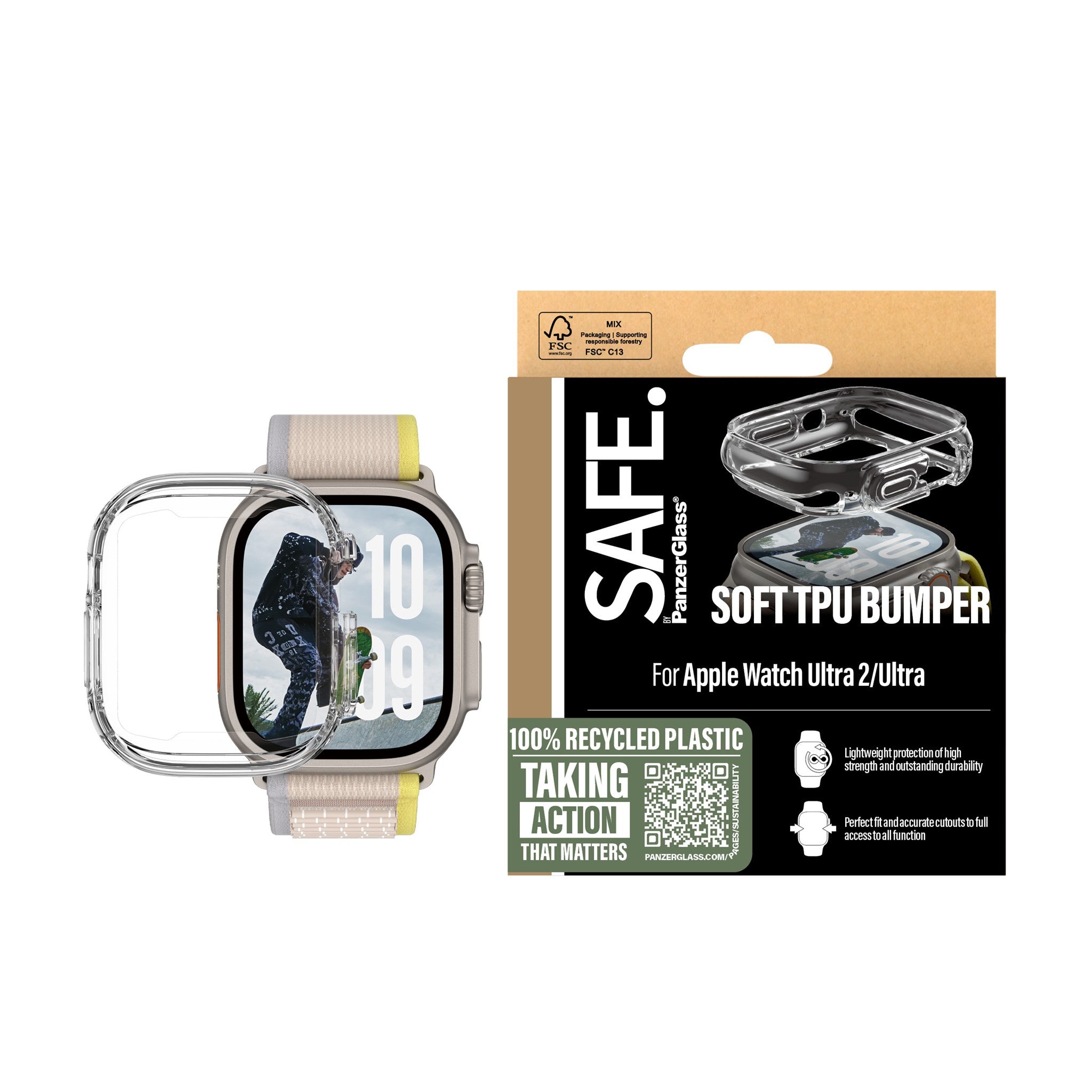 SAFE. by PanzerGlass® TPU Bumper Transparent Apple Watch Ultra 3 | Ultra 2 | Ultra | 49mm