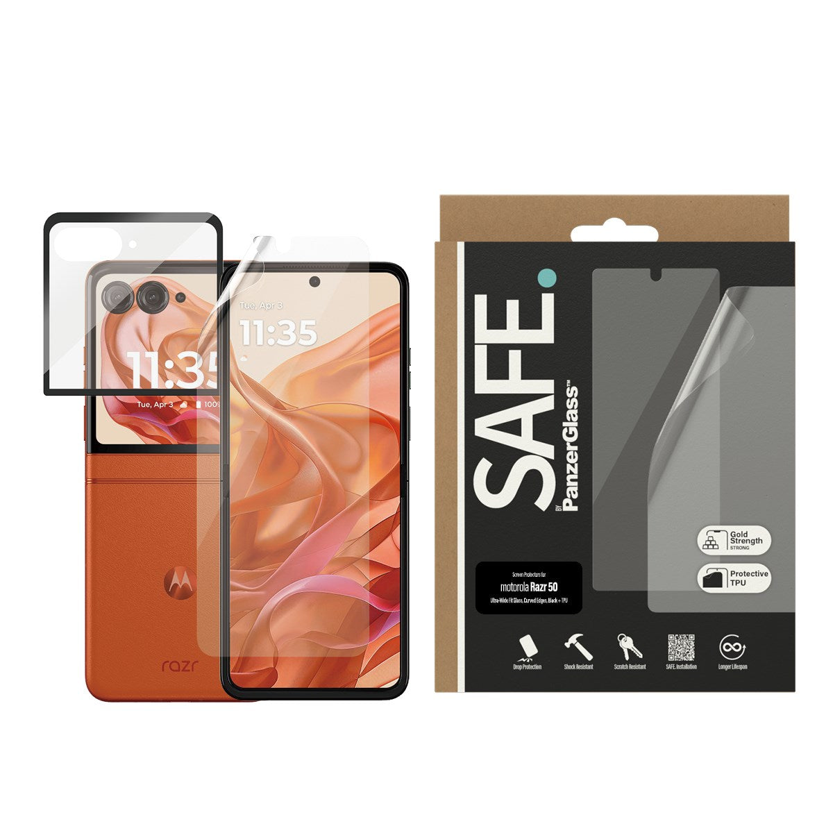 SAFE. by PanzerGlass® Skærmbeskyttelse Motorola Razr 60 | Razr 50 | Glas & Film