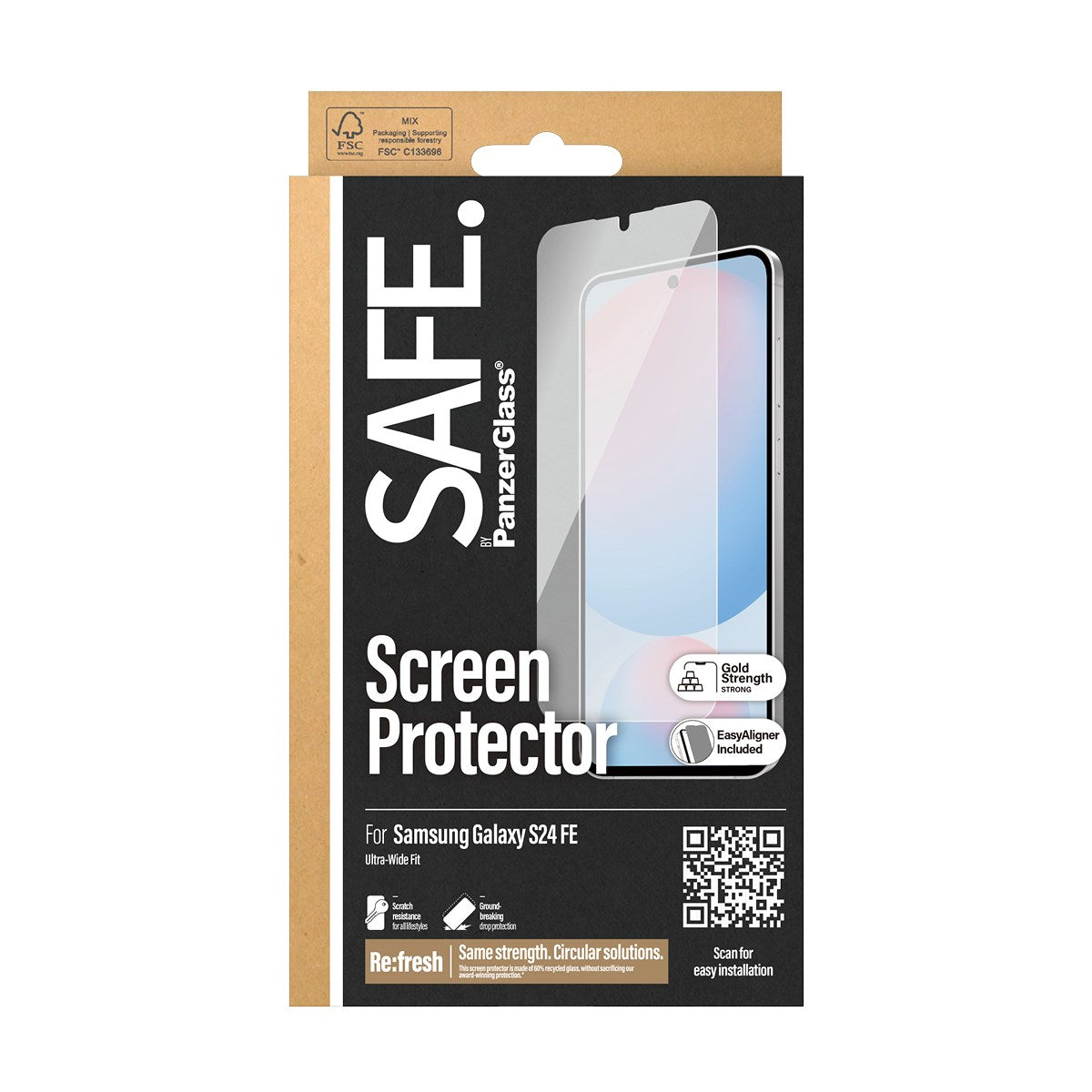 SAFE. by PanzerGlass® Skærmbeskyttelse Samsung Galaxy S24 FE | Ultra-Wide Fit m. Aligner