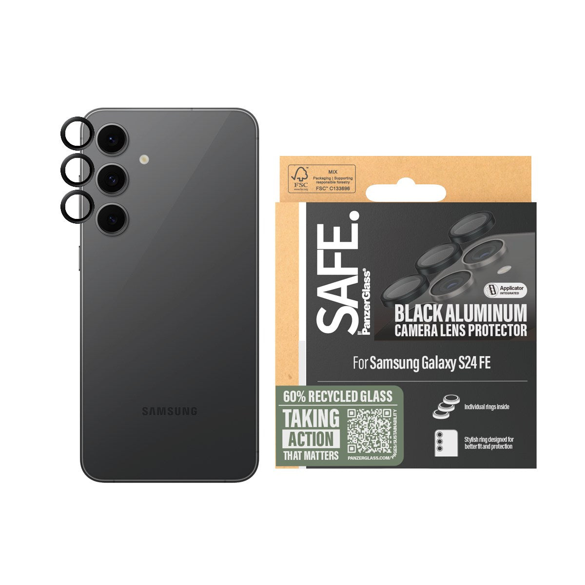 SAFE. by PanzerGlass® Kameralinsebeskytter Sort Samsung Galaxy S24 FE