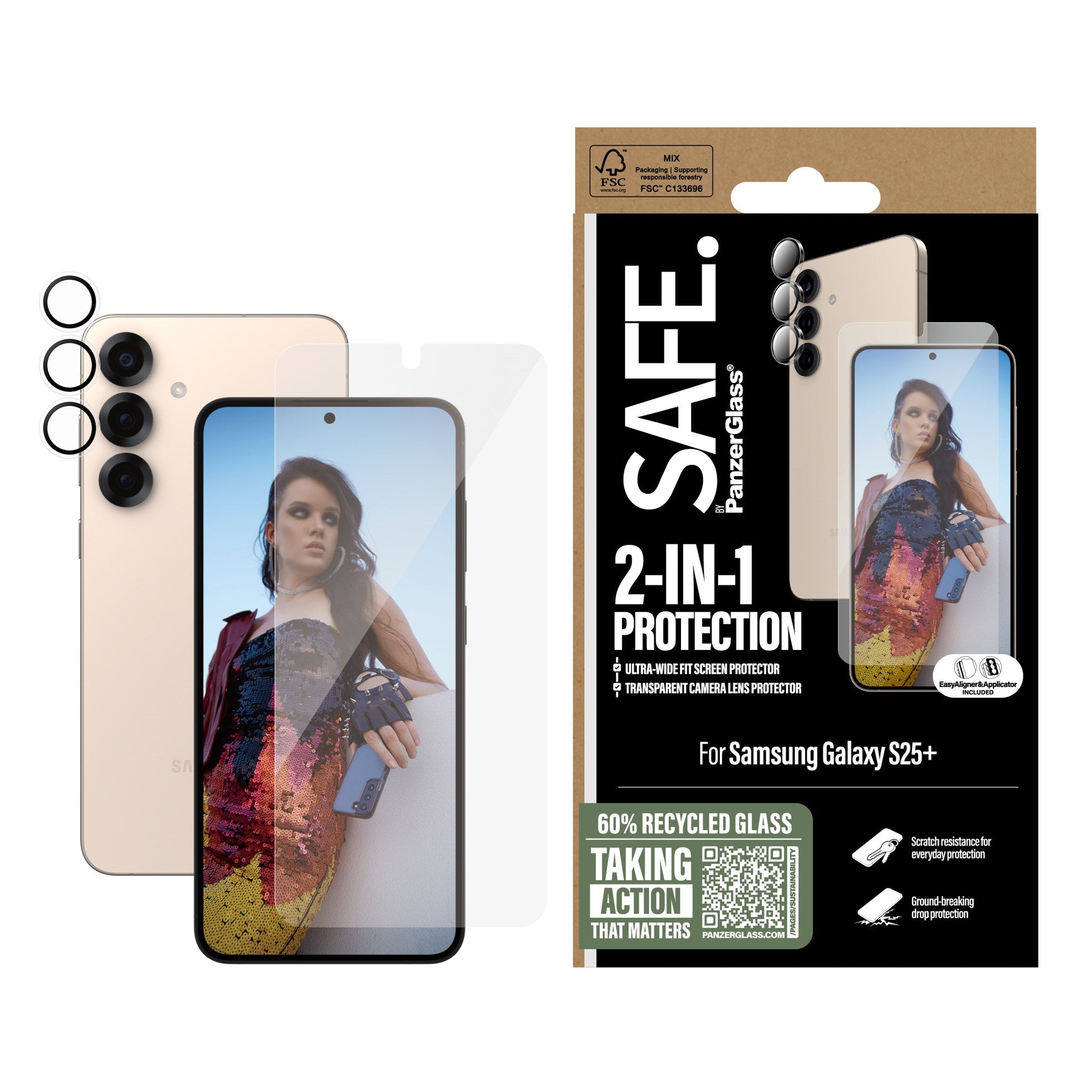 SAFE. by PanzerGlass® 2-in-1 Pakke Samsung Galaxy S25+