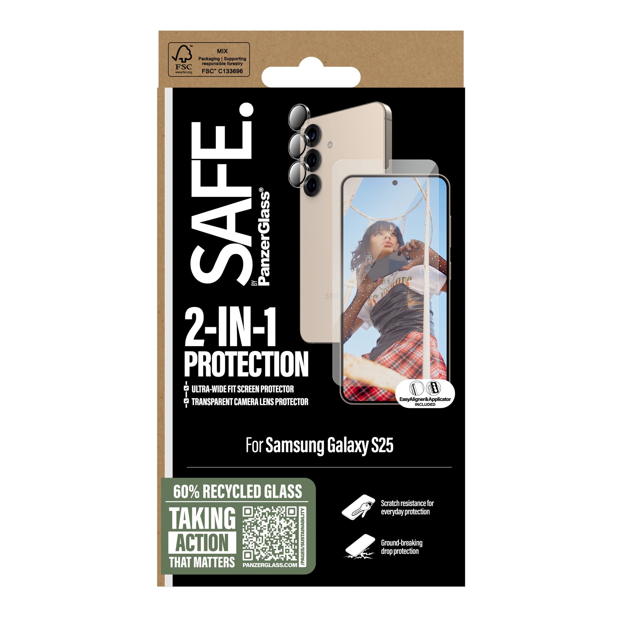 SAFE. by PanzerGlass® 2-in-1 Pakke Samsung Galaxy S25