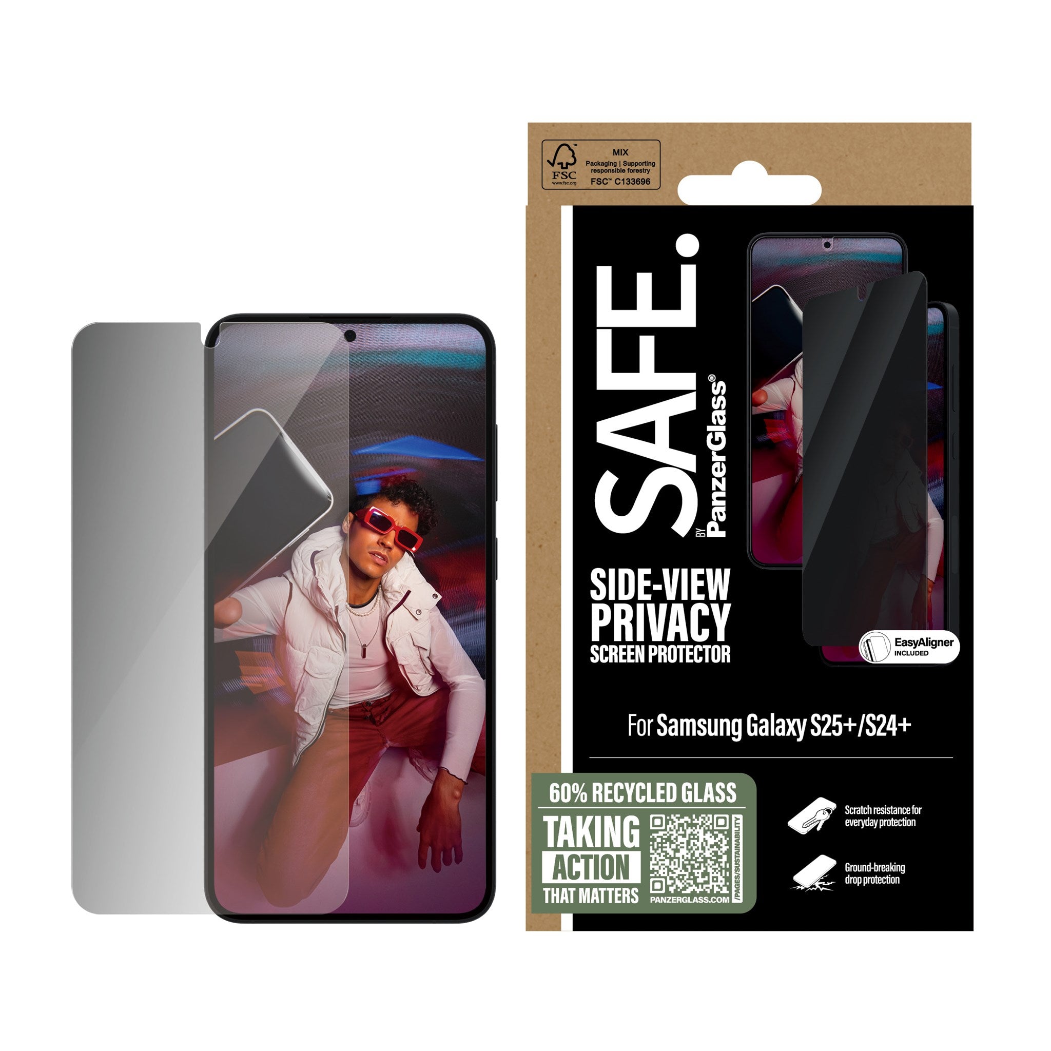 SAFE. by PanzerGlass® Privacy Skærmbeskyttelse Samsung Galaxy S25+ | S24+ | Ultra-Wide Fit