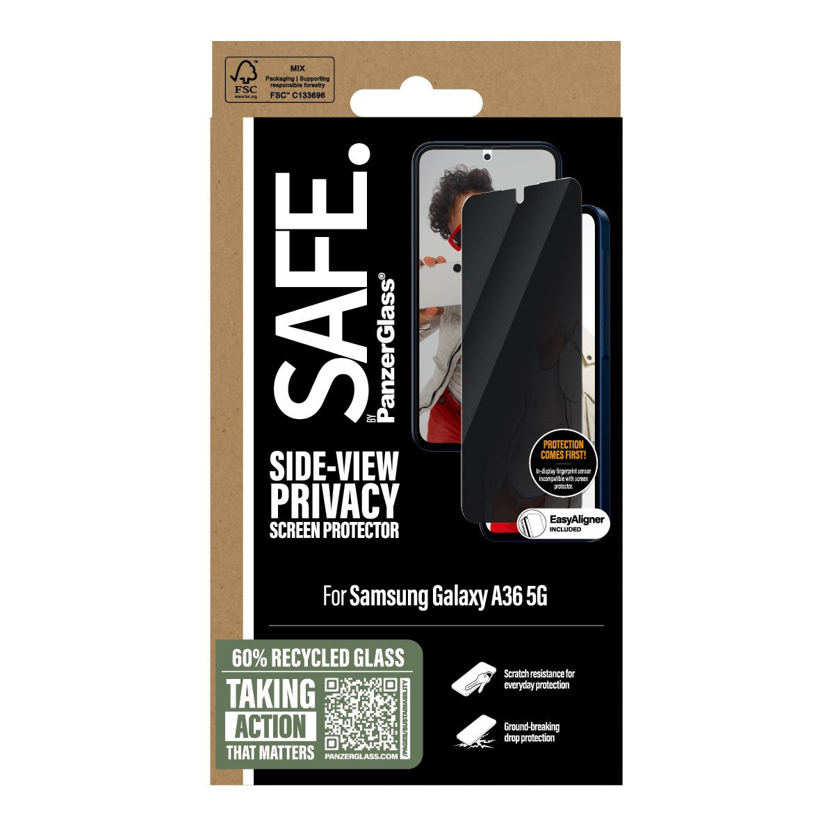 SAFE. by PanzerGlass® Privacy Skærmbeskyttelse Samsung Galaxy A36 5G | Ultra-Wide Fit