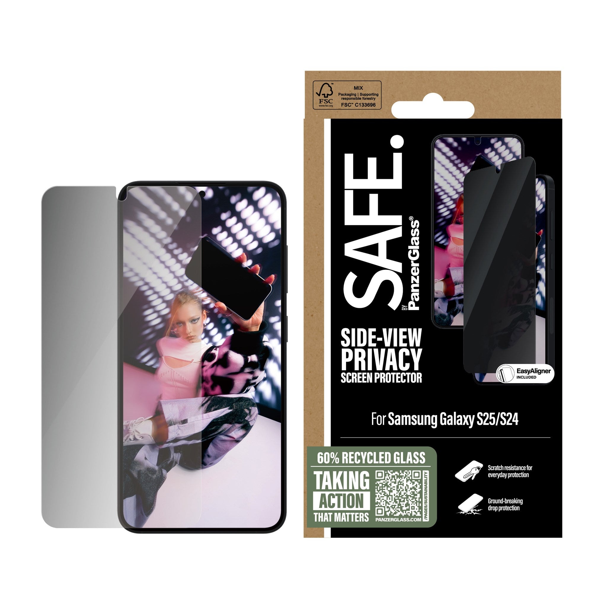 SAFE. by PanzerGlass® Privacy Skærmbeskyttelse Samsung Galaxy S25 | S24 | Ultra-Wide Fit