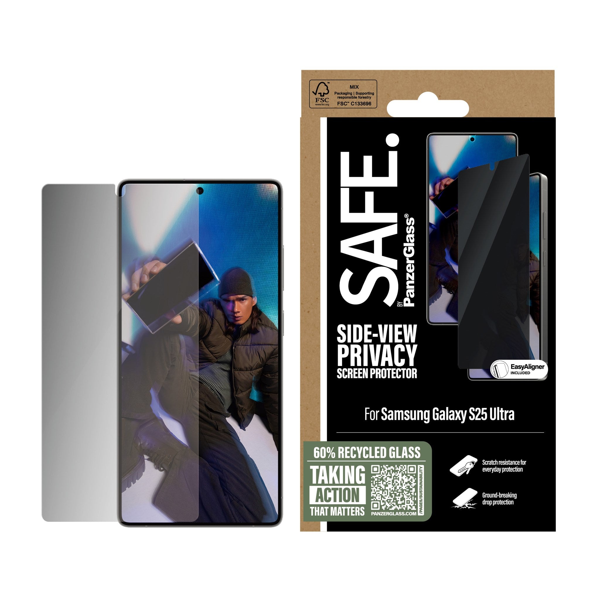 SAFE. by PanzerGlass® Privacy Skærmbeskyttelse Samsung Galaxy S25 Ultra | Ultra-Wide Fit