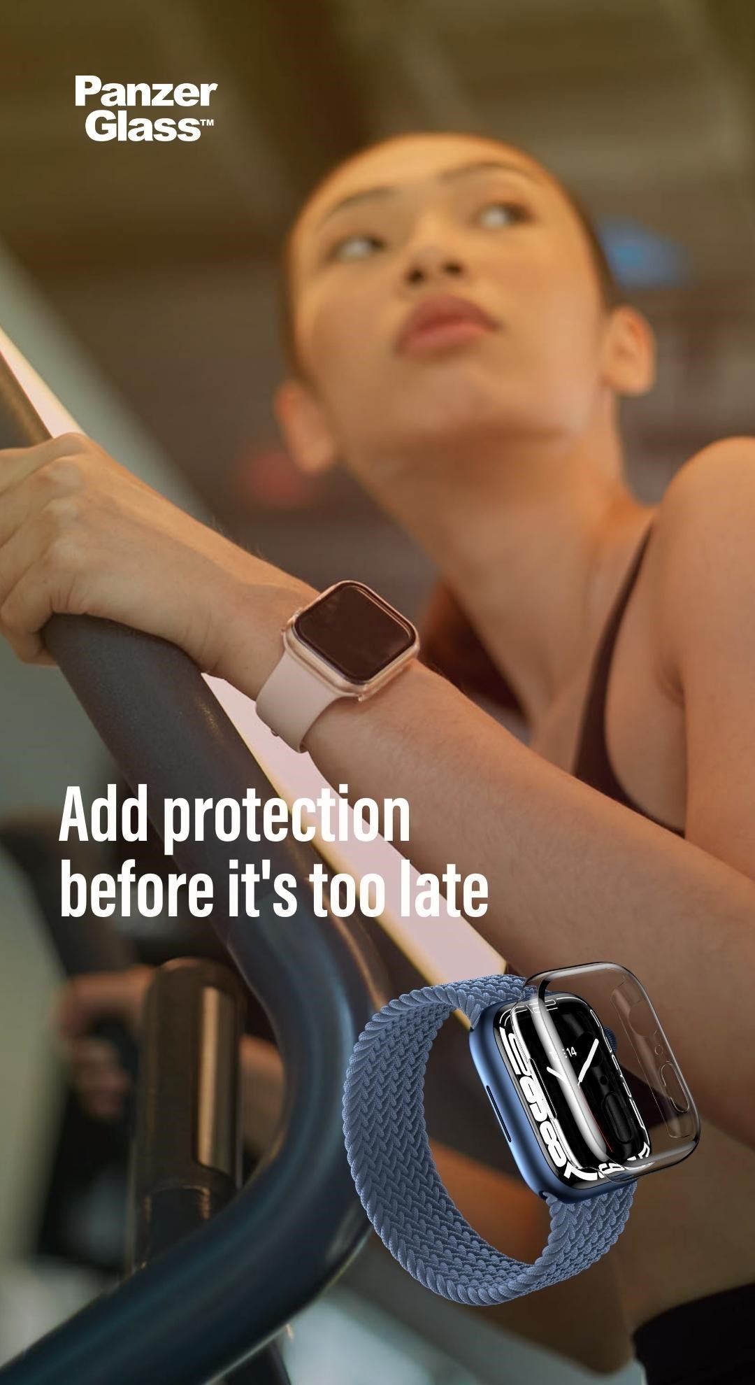 PanzerGlass® Skærmbeskyttelse Full Body Sort Apple Watch SE 3 | SE | 6 | 5 | 4 | 44mm