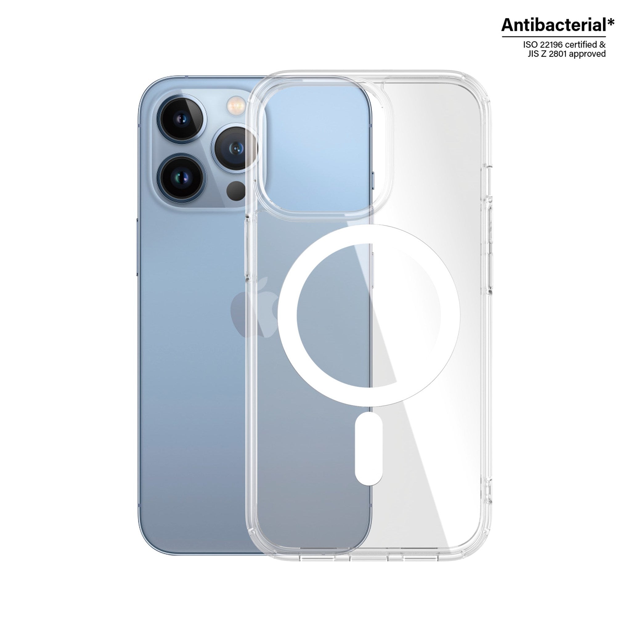 PanzerGlass® HardCase Transparent m. Hvid MagSafe iPhone 13 Pro