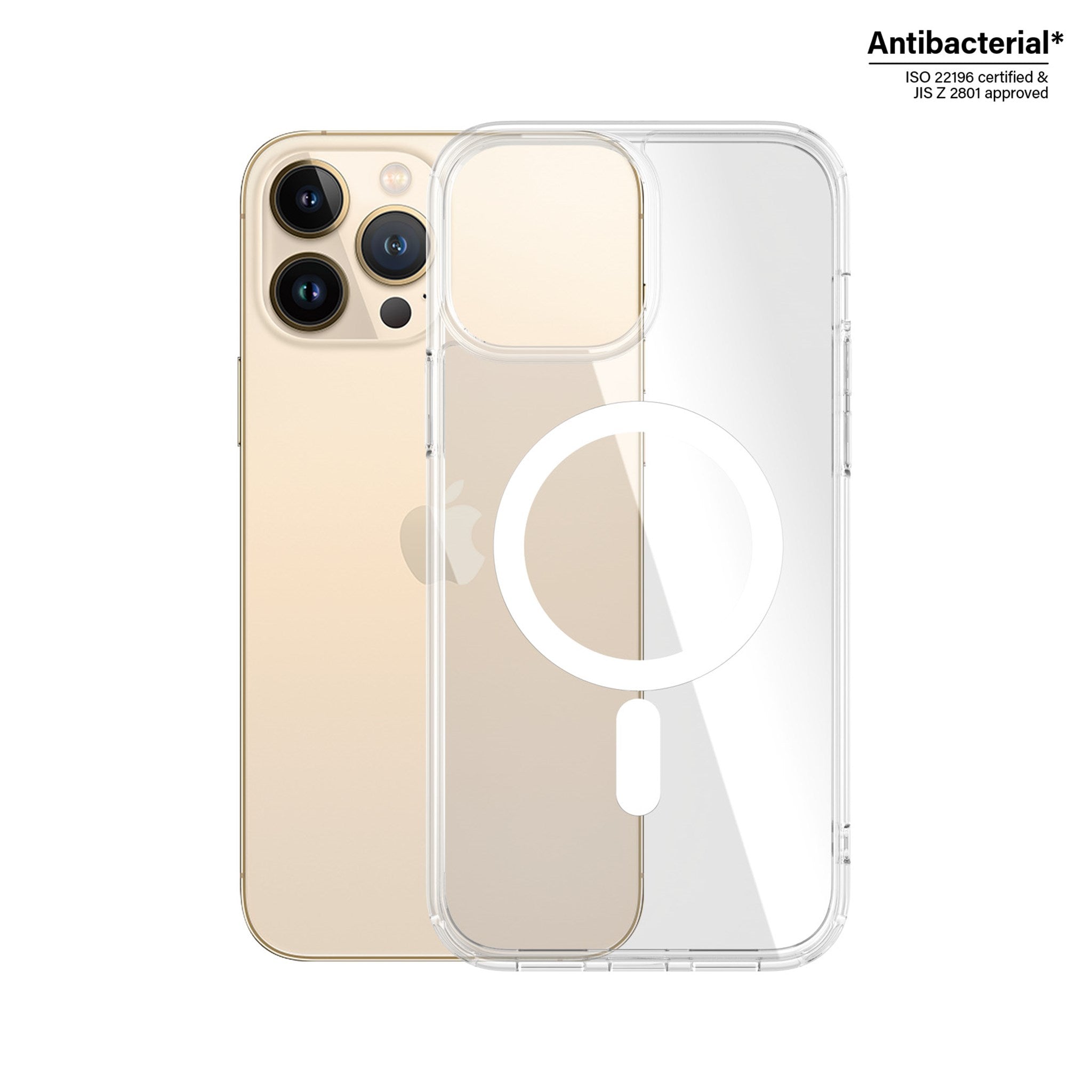 PanzerGlass® HardCase Transparent m. Hvid MagSafe iPhone 13 Pro Max