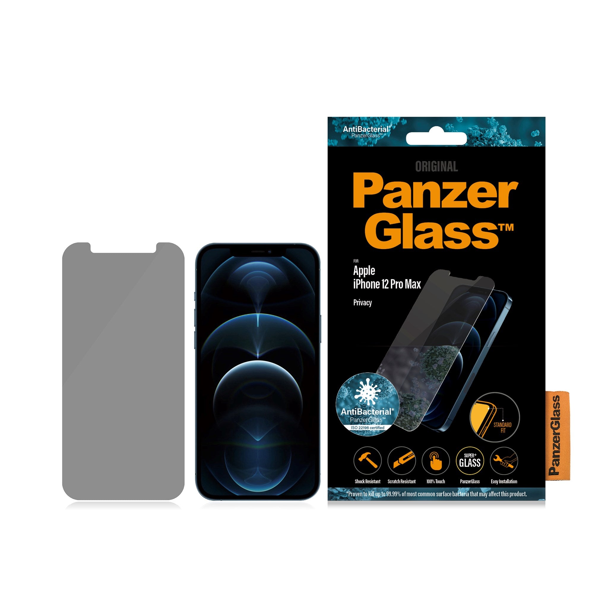 PanzerGlass® Privacy Skærmbeskyttelse iPhone 12 Pro Max | Standard Fit